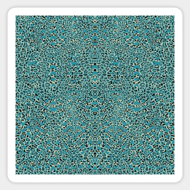 Boho Wilderness No.003 - Exotic Animal Print in Teal Shades Sticker by matise